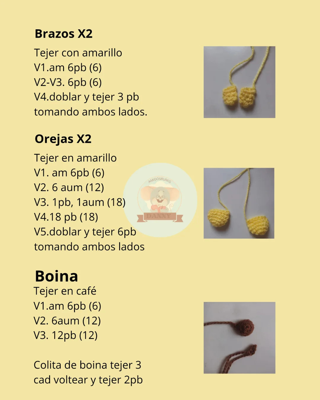 Patrón amigurumi Pompompurin: Guía paso a paso