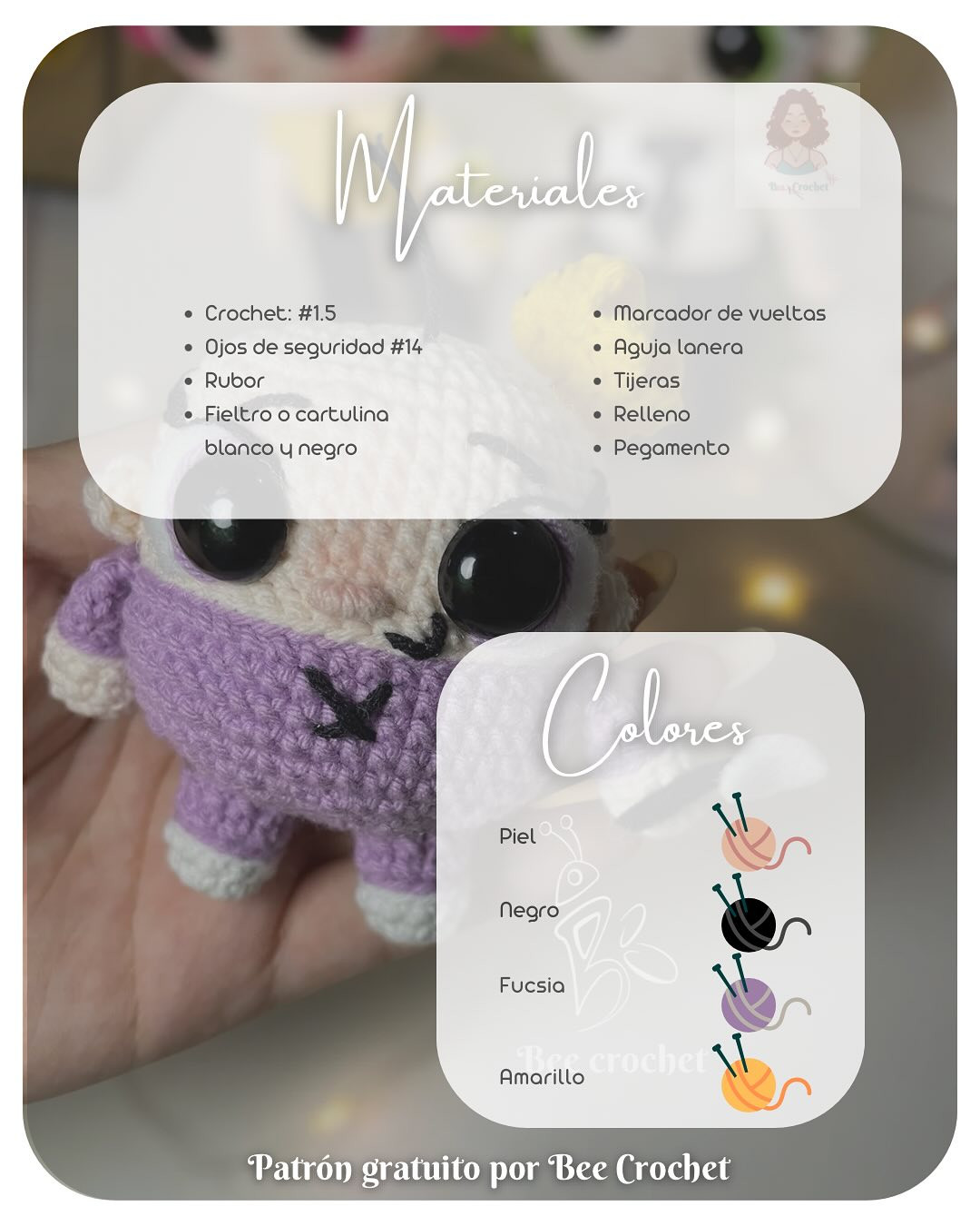 Patrón Amigurumi Pooof Gratis: Mócate un personaje adorable.