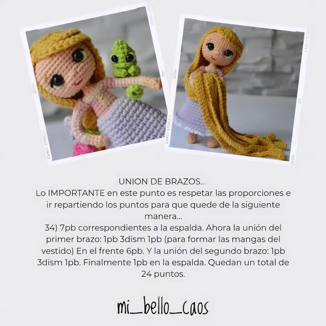 Patrón amigurumi Rapunzel: Parte 1