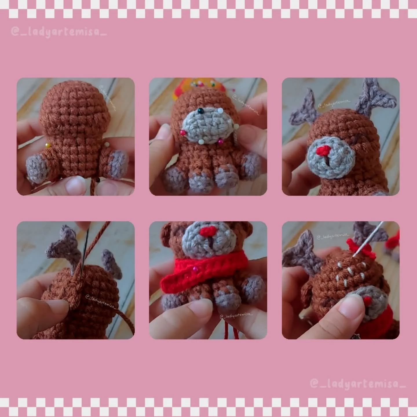 Patrón amigurumi reno navideño gratis con vídeo tutorial