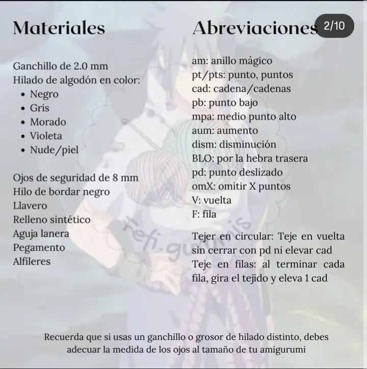 Patrón amigurumi Sasuke llavero gratis
