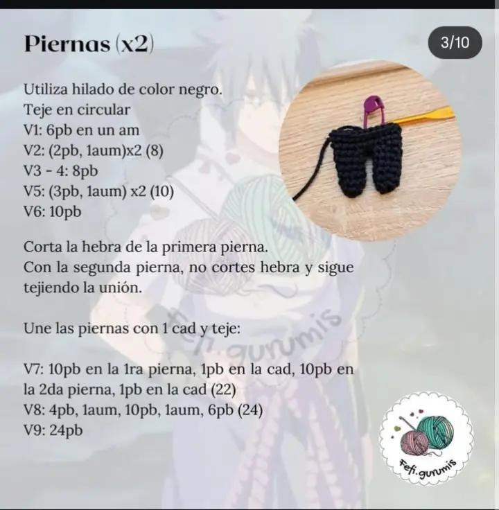 Patrón amigurumi Sasuke llavero gratis