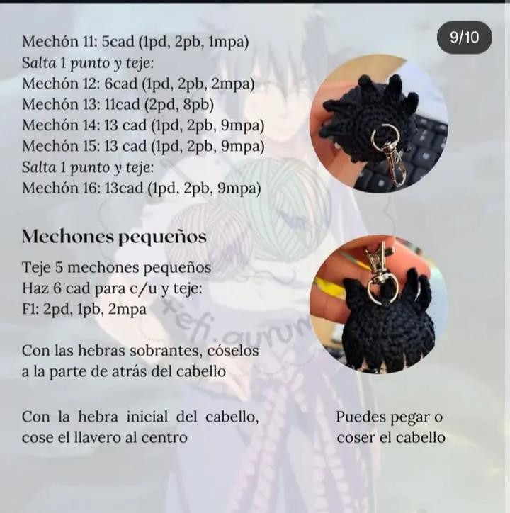 Patrón amigurumi Sasuke llavero gratis