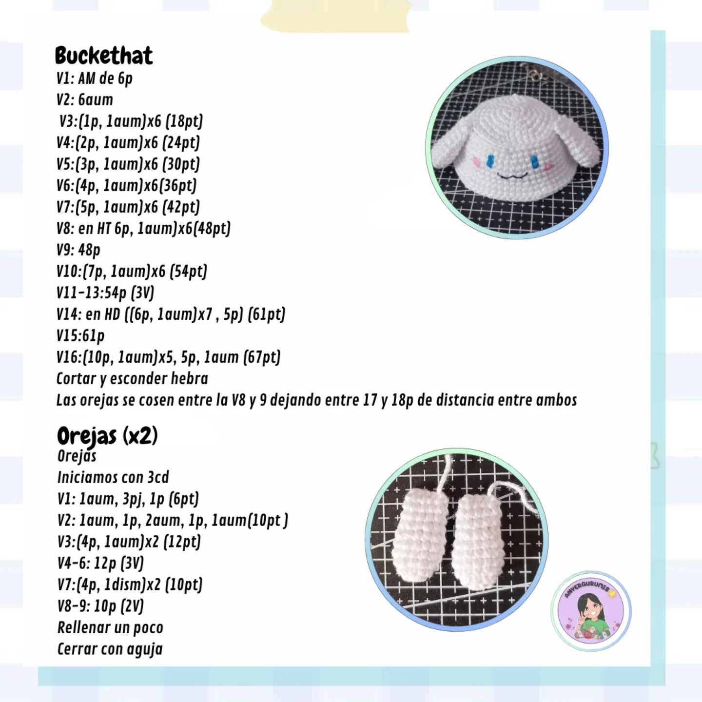 Patrón amigurumi Shiro gratis: Colección Sanrio Boys