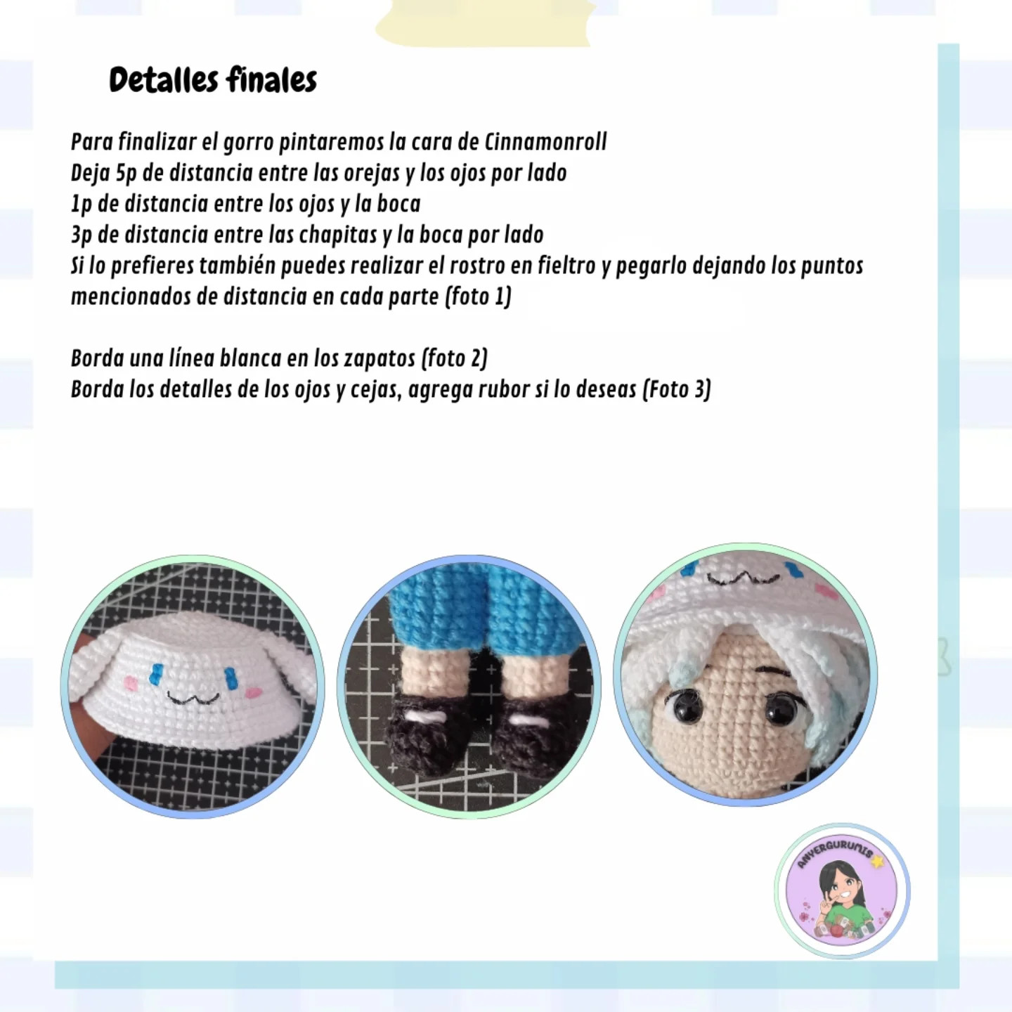 Patrón amigurumi Shiro gratis: Colección Sanrio Boys