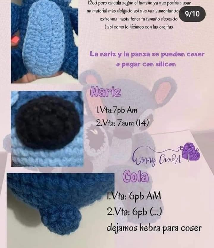 Patrón amigurumi Stitch: Dos adorables Stitch tejidos a crochet.