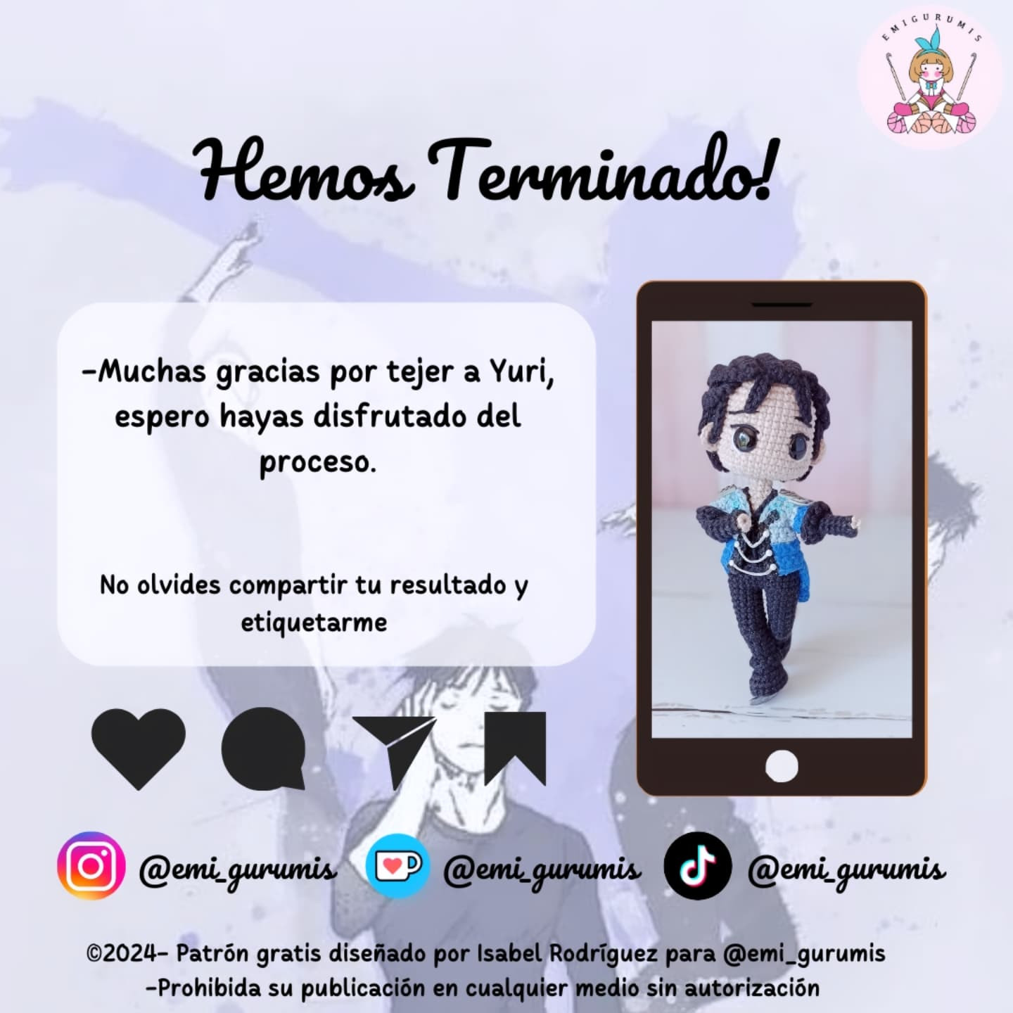 Patrón amigurumi Yuuri Katsuki gratis