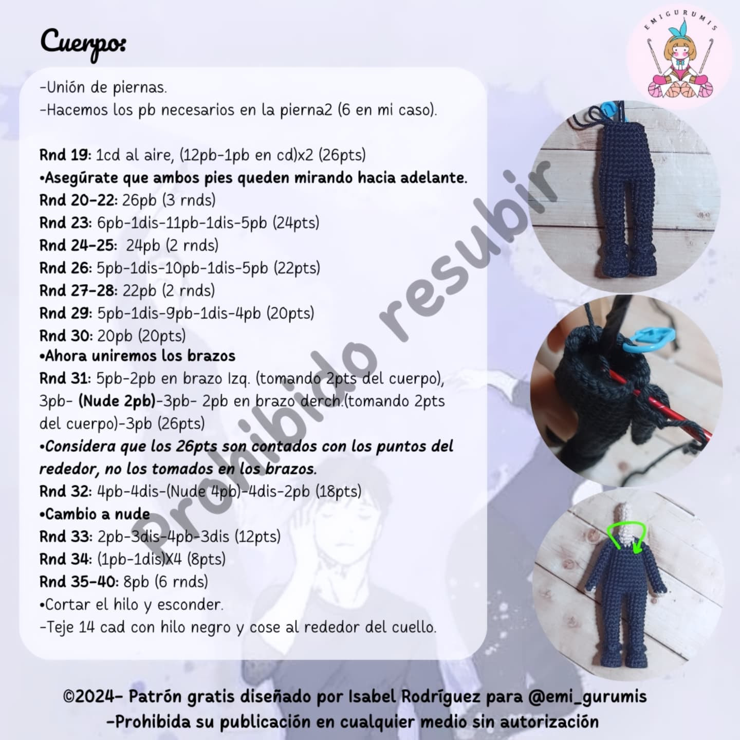 Patrón amigurumi Yuuri Katsuki gratis