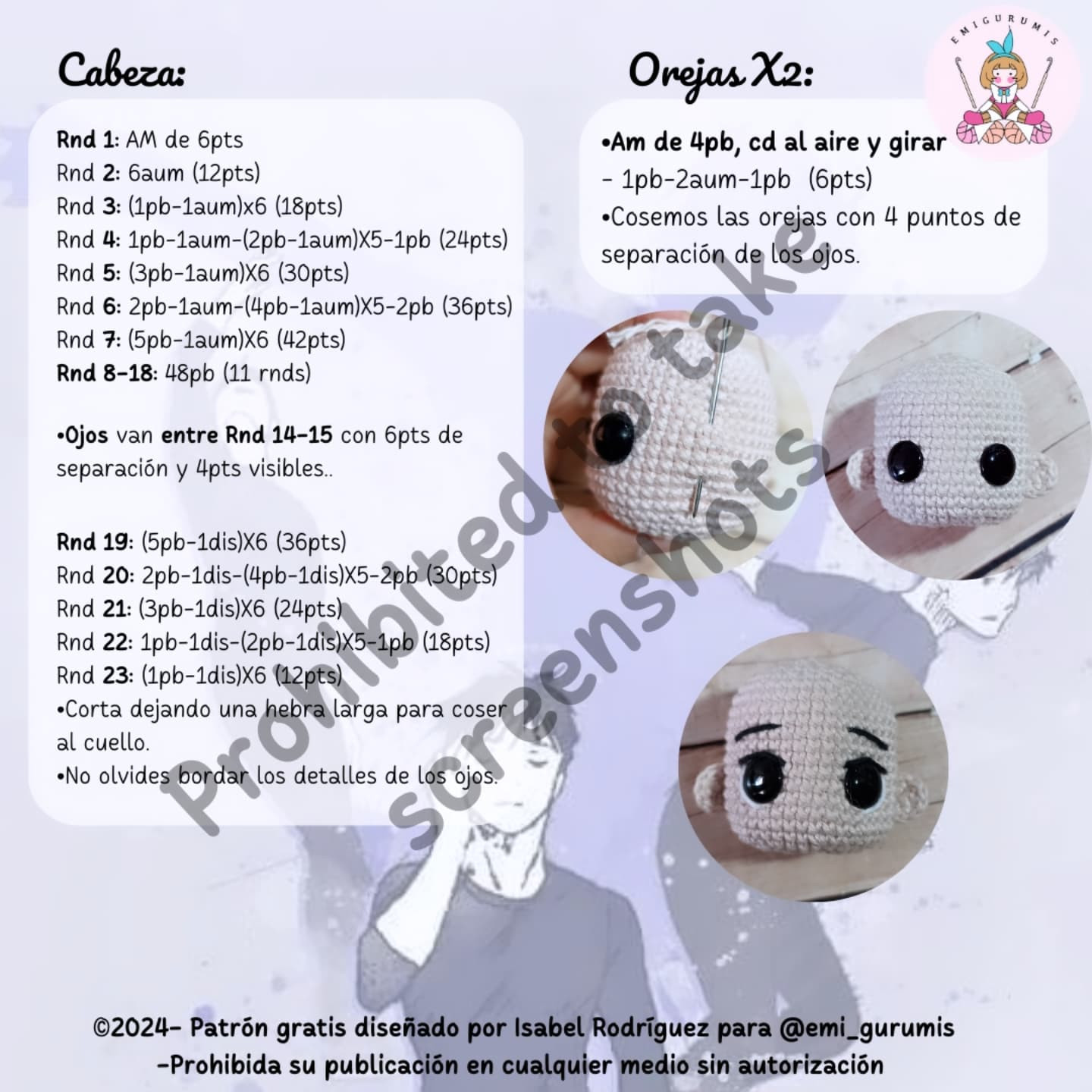 Patrón amigurumi Yuuri Katsuki gratis