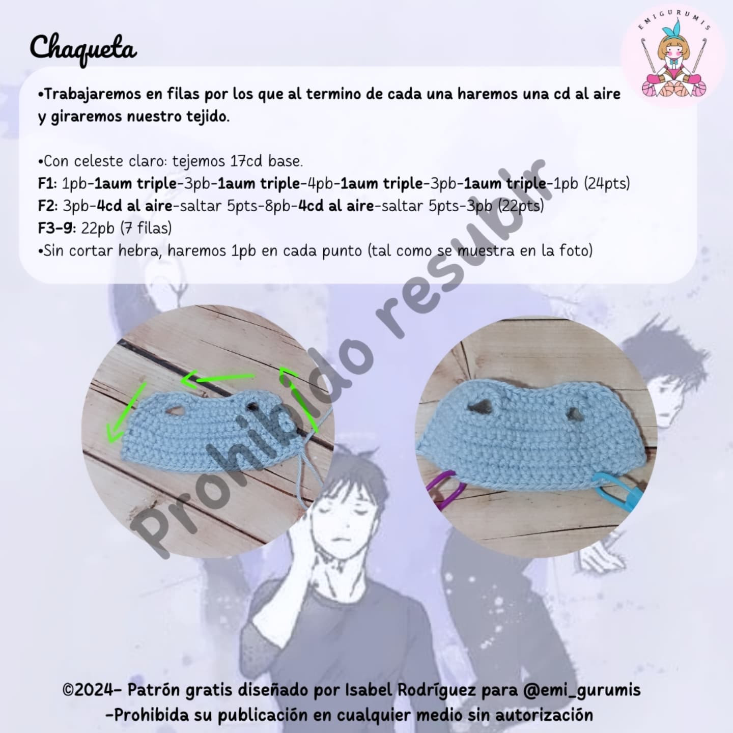 Patrón amigurumi Yuuri Katsuki gratis