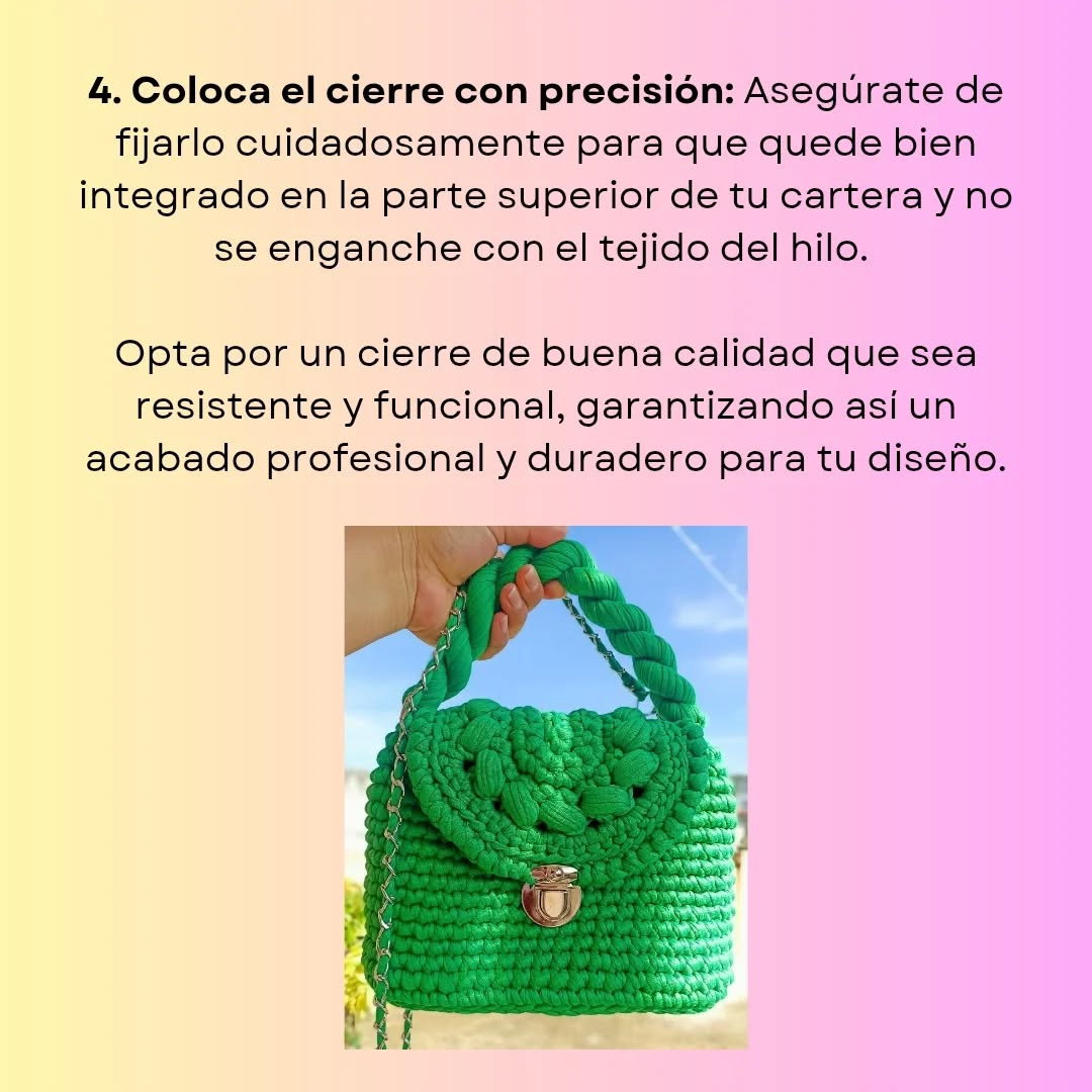 PATRÓN: Bolso tejido a crochet;  modelo y gráfico incluido