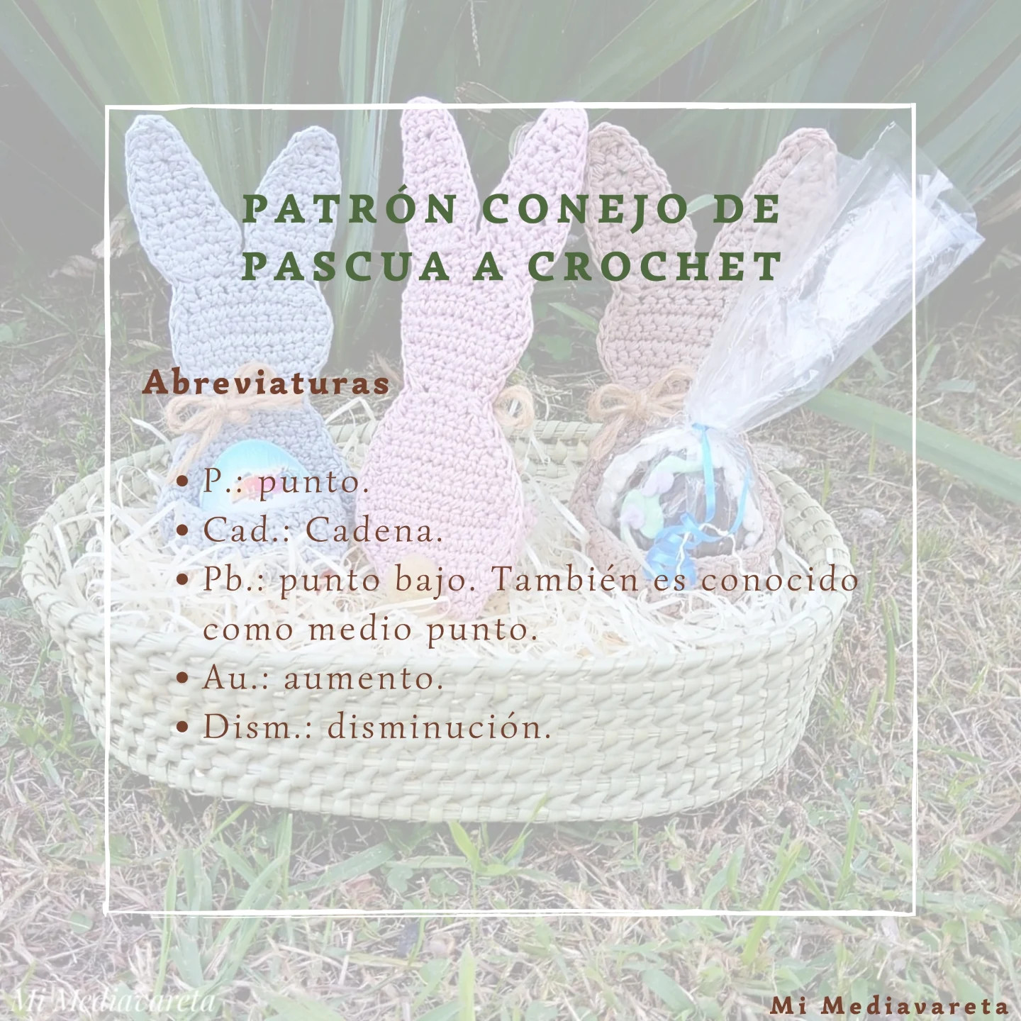 PATRÓN: Conejito de Pascua tejido a crochet.