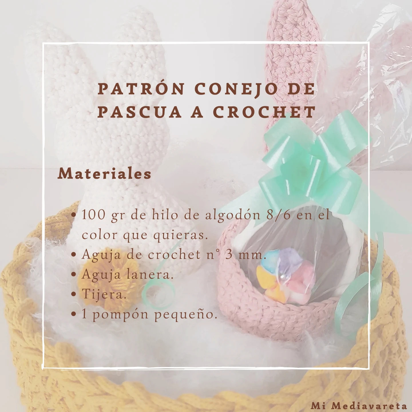 PATRÓN: Conejito de Pascua tejido a crochet.