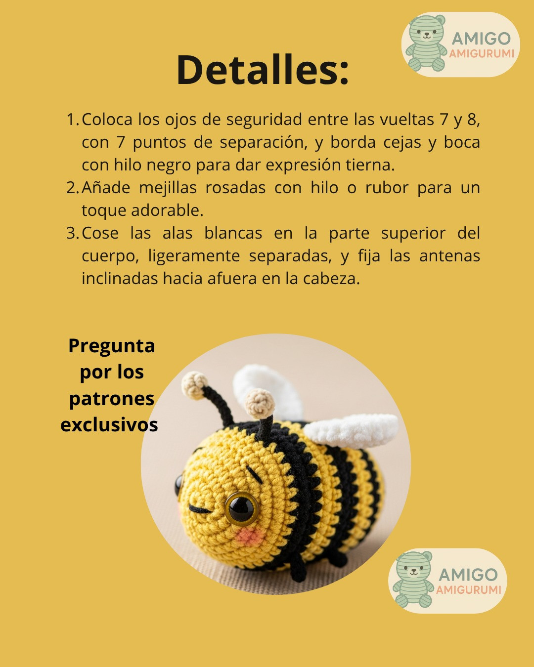 Patrón de amigurumi abejita: crea tu propia abeja de crochet