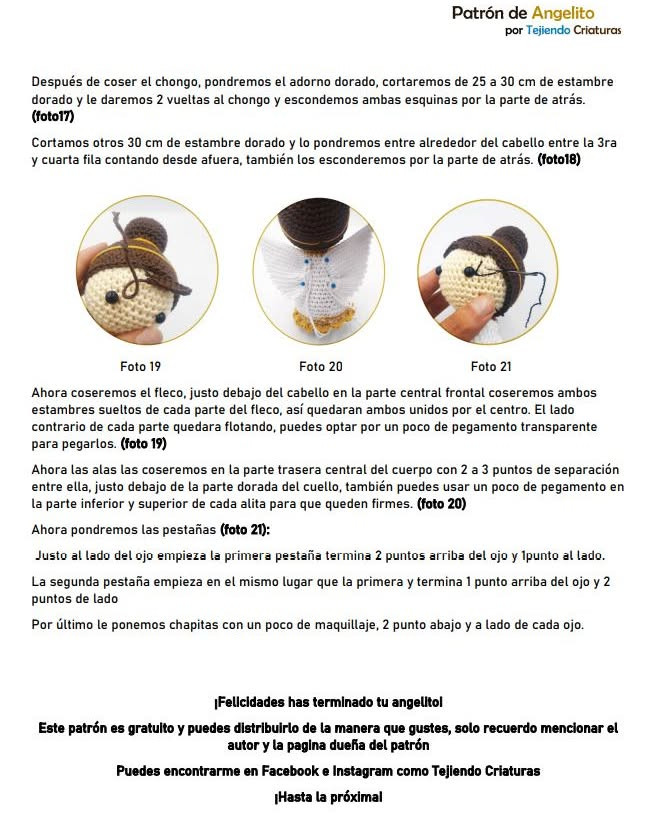 Patrón de amigurumi: Angelito tierno y fácil