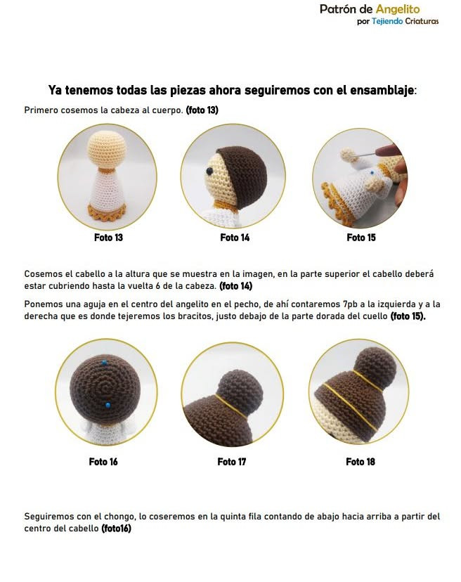 Patrón de amigurumi: Angelito tierno y fácil