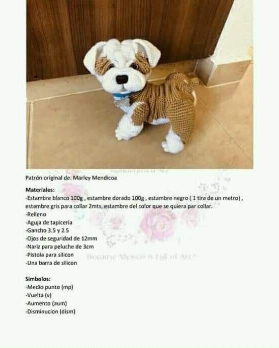 Patrón de Amigurumi: Bulldog Francés a Crochet