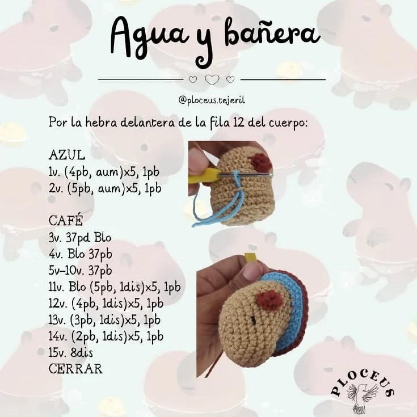 Patrón de amigurumi Capibara: Guía paso a paso