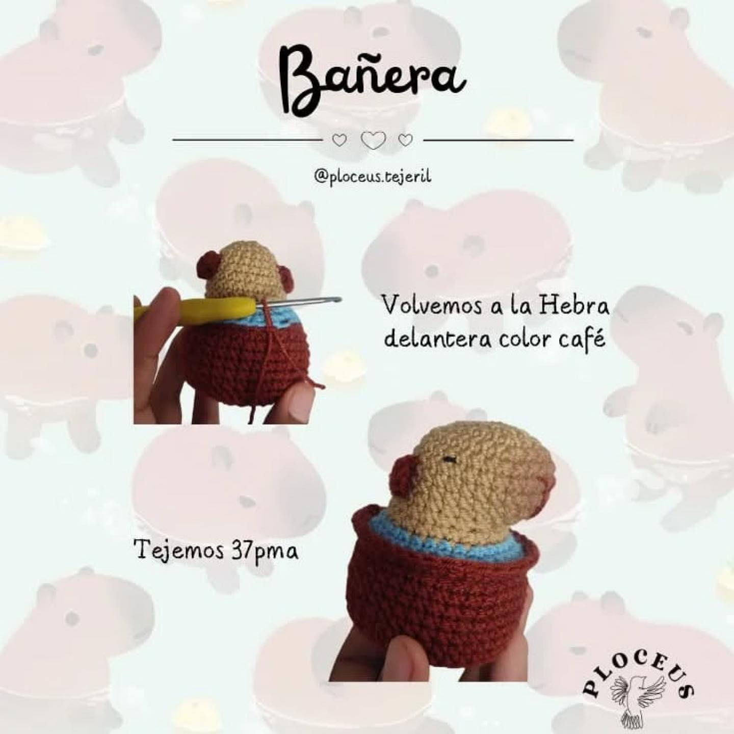 Patrón de amigurumi Capibara: Guía paso a paso