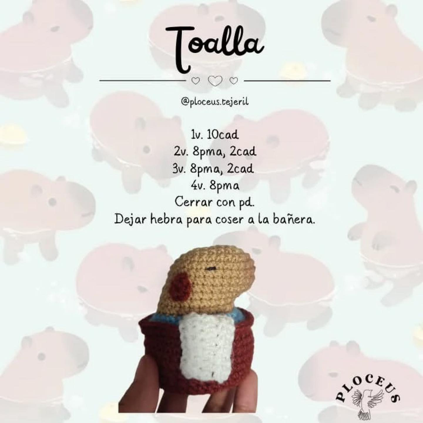 Patrón de amigurumi Capibara: Guía paso a paso