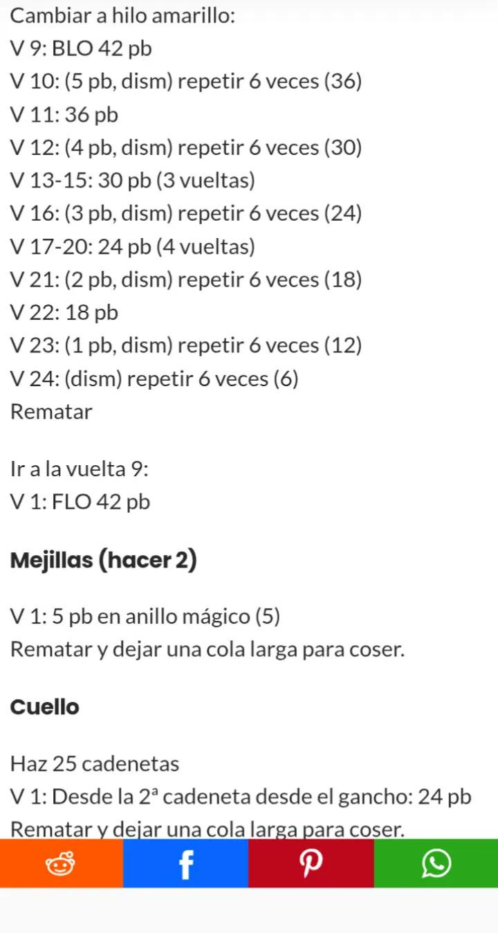 Patrón de amigurumi conejo gratis en PDF