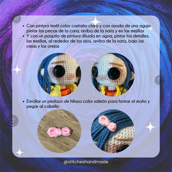 Patrón de amigurumi Coraline gratis