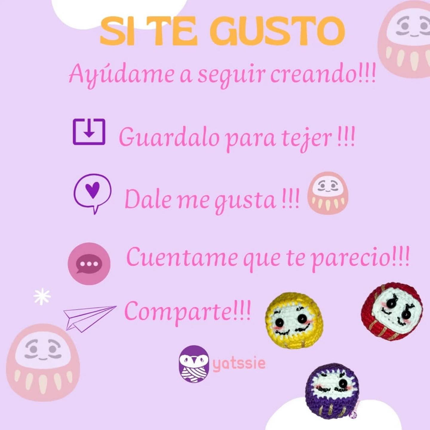 Patrón de amigurumi Daruma gratis