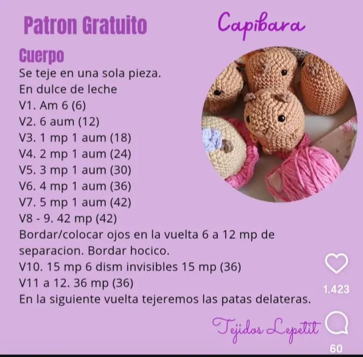 Patrón de Amigurumi de Carpincho: Guía Gratuita para Crochet