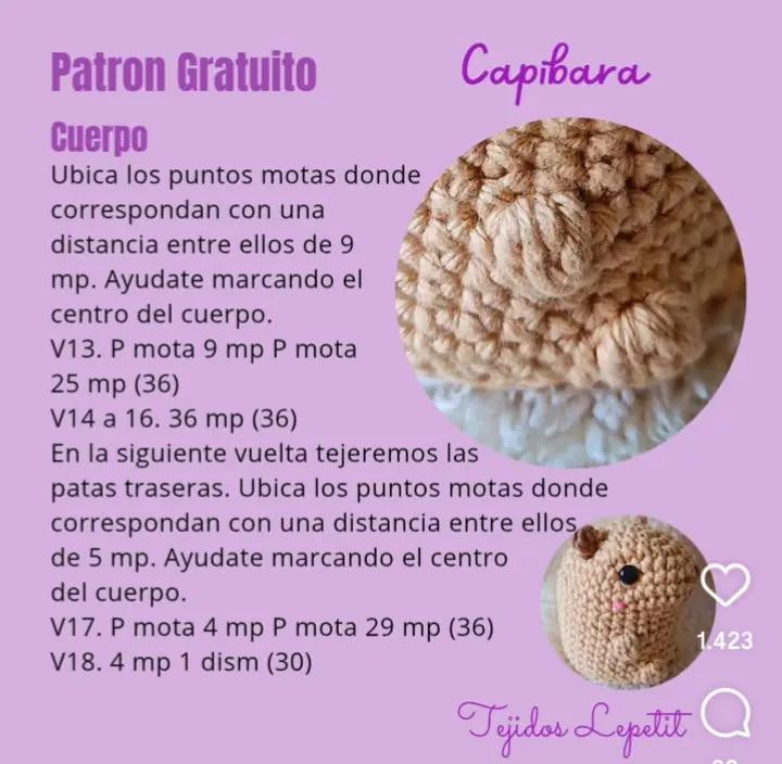Patrón de Amigurumi de Carpincho: Guía Gratuita para Crochet