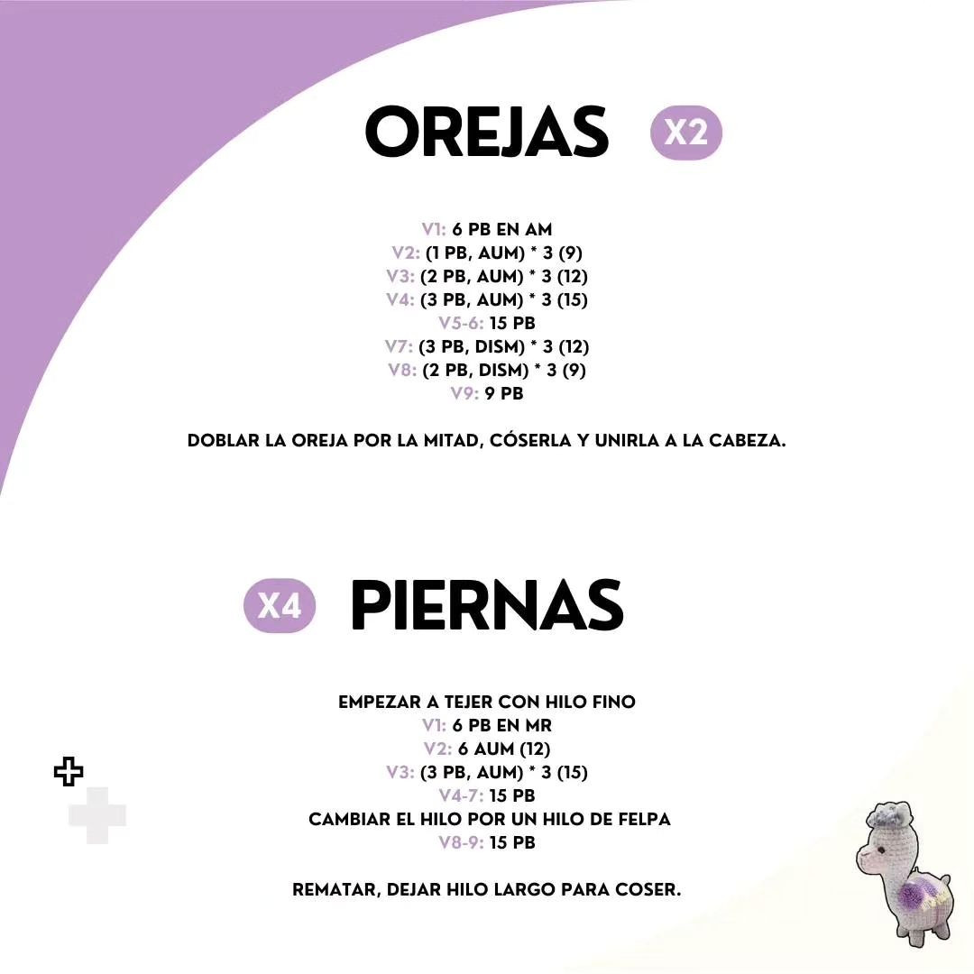 Patrón de amigurumi de llama gratis