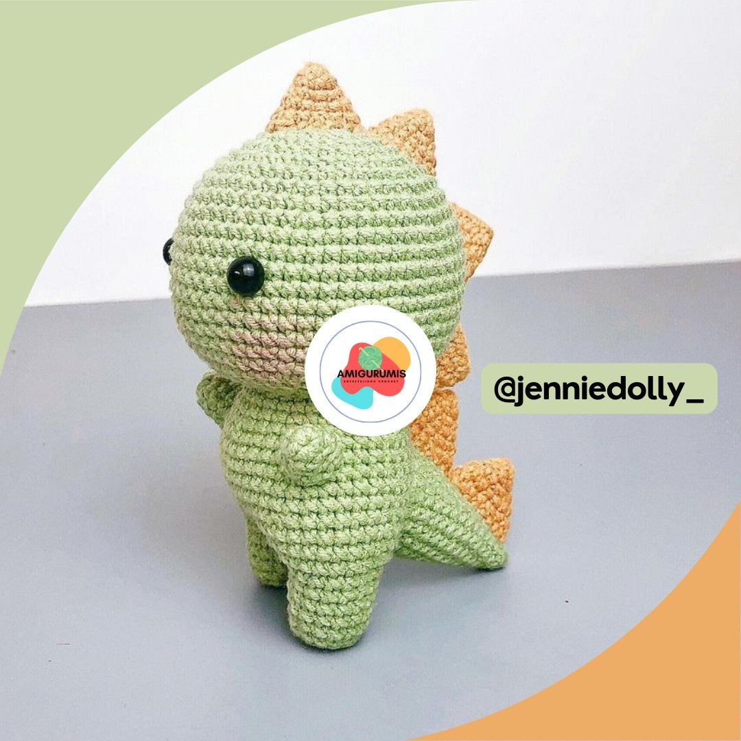 Patrón de amigurumi de mini dinosaurio gratis