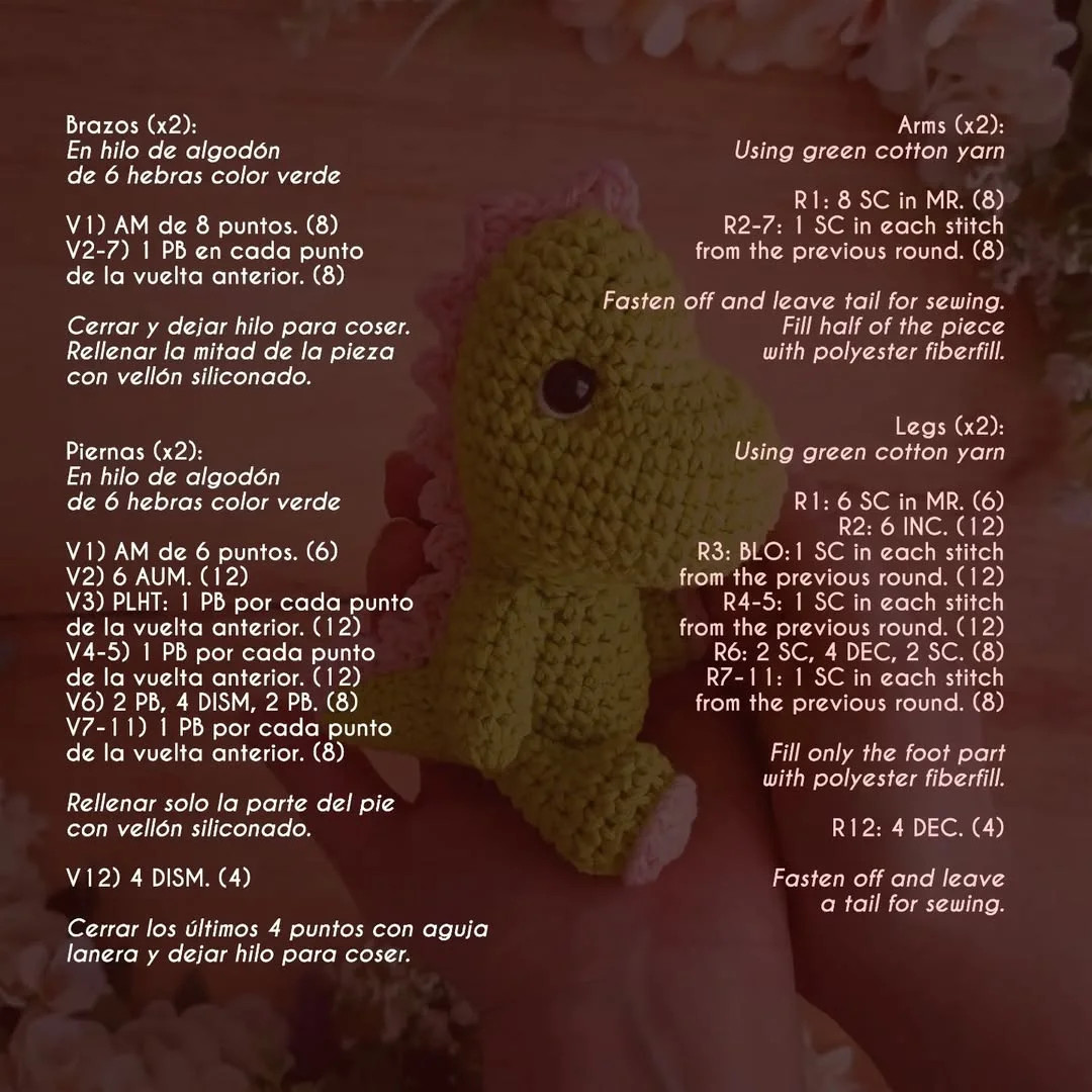 Patrón de amigurumi dinosaurio gratis: ¡Tejelo ahora!