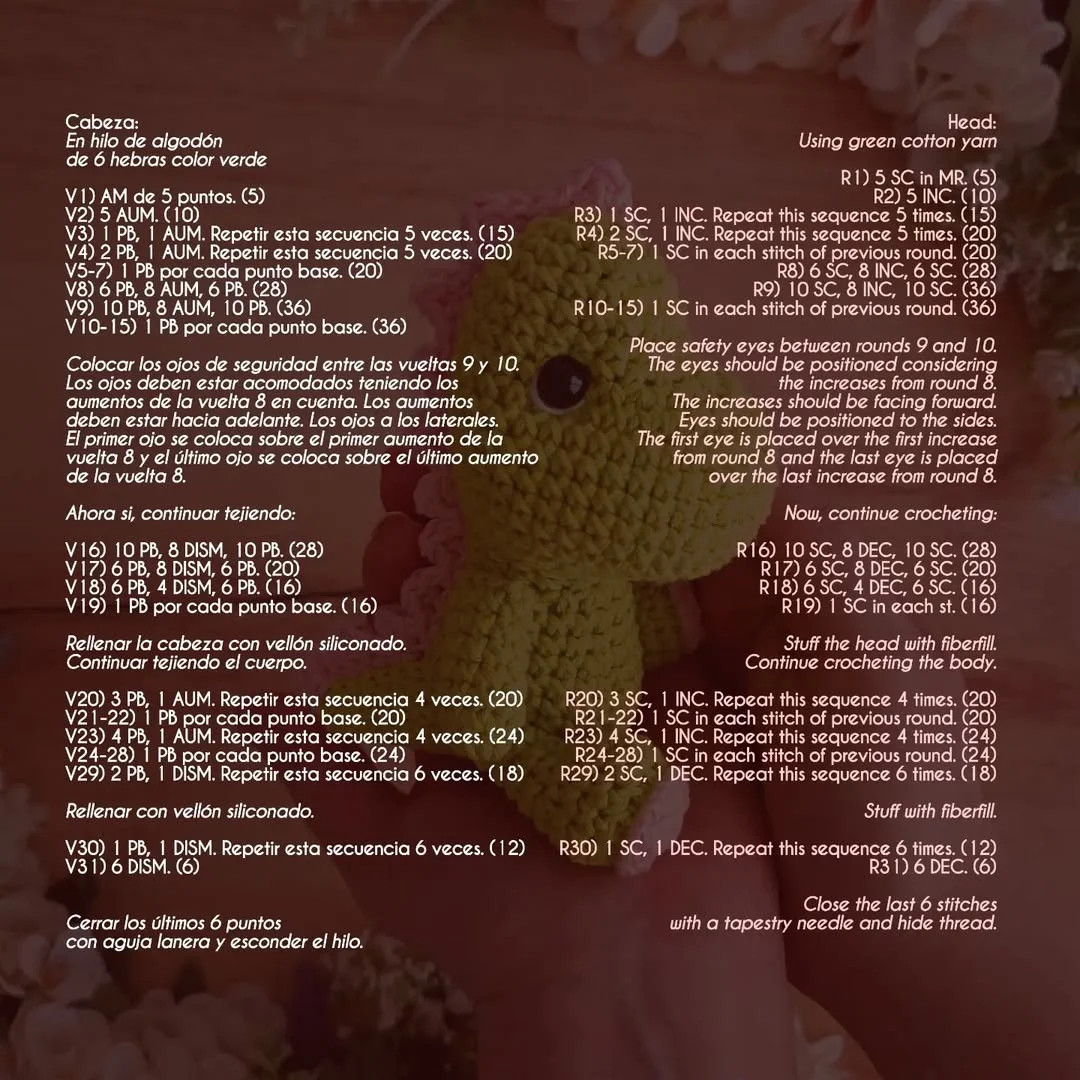 Patrón de amigurumi dinosaurio gratis: ¡Tejelo ahora!