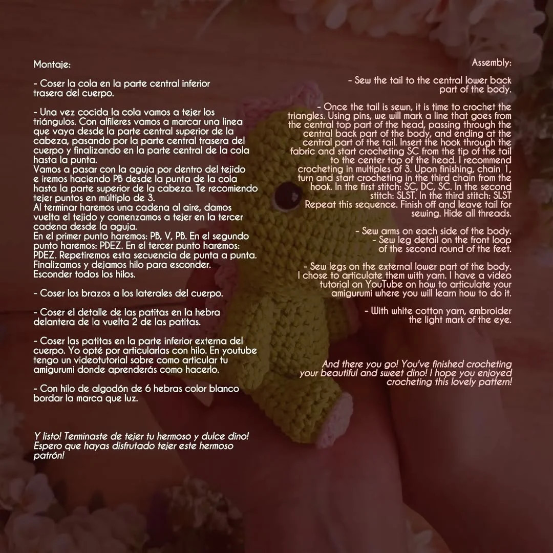Patrón de amigurumi dinosaurio gratis: ¡Tejelo ahora!