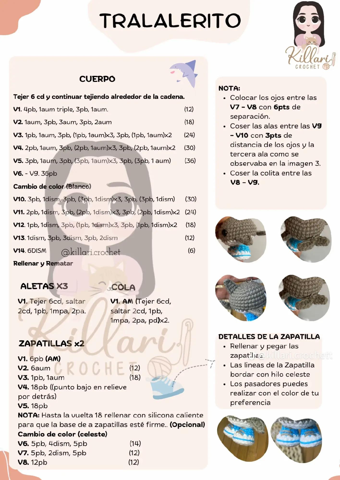 Patrón de amigurumi gratis: Llaverito tierno con zapatillas