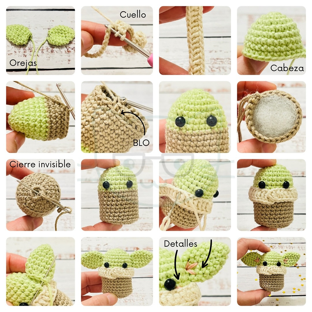 Patrón de amigurumi gratuito: Mini Baby Yoda