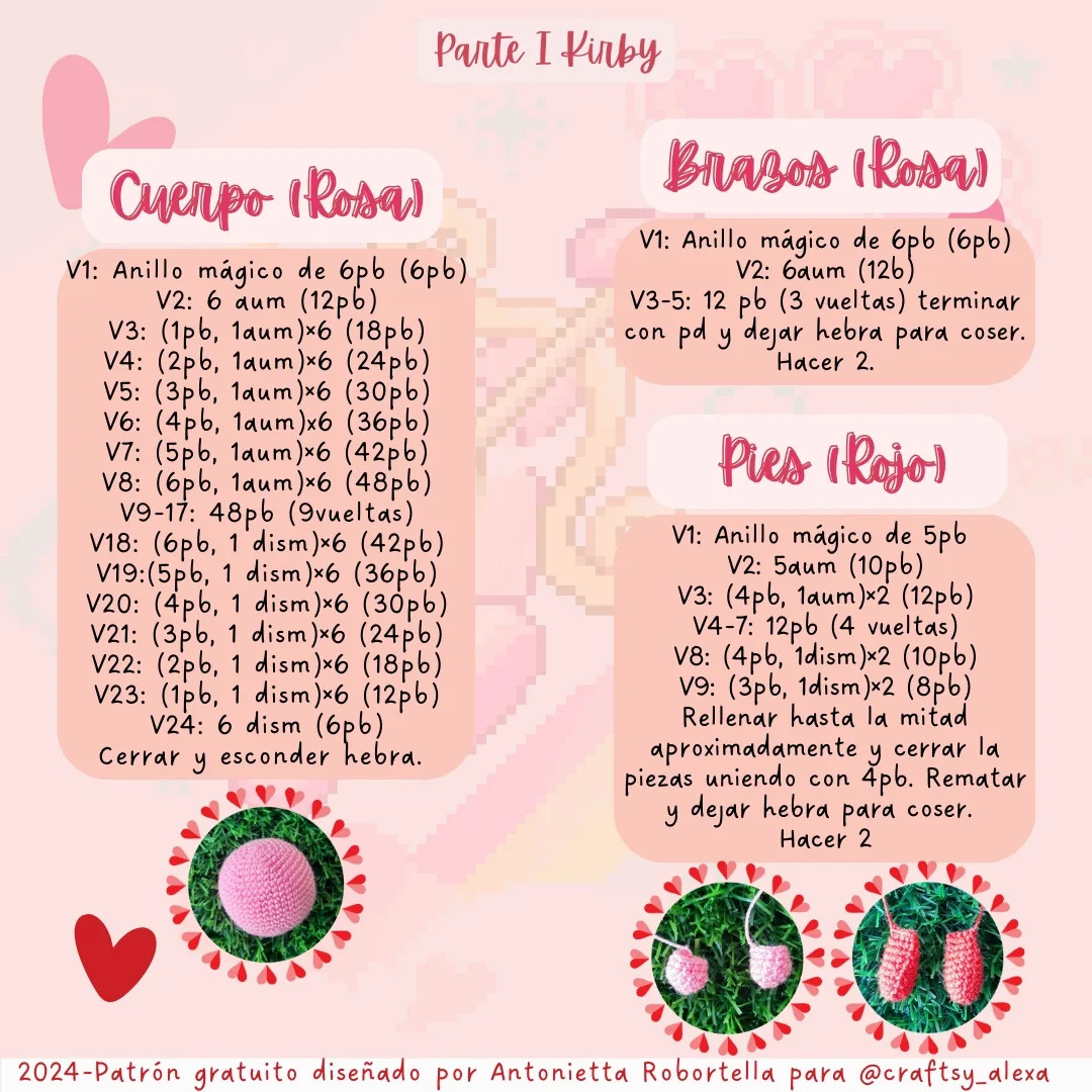 Patrón de amigurumi Kirby Cupido gratis