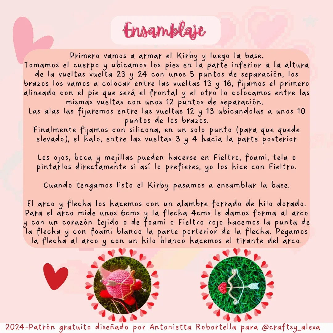 Patrón de amigurumi Kirby Cupido gratis