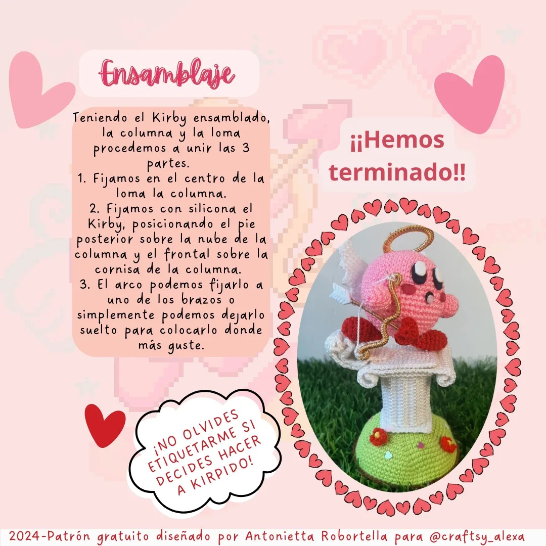Patrón de amigurumi Kirby Cupido gratis