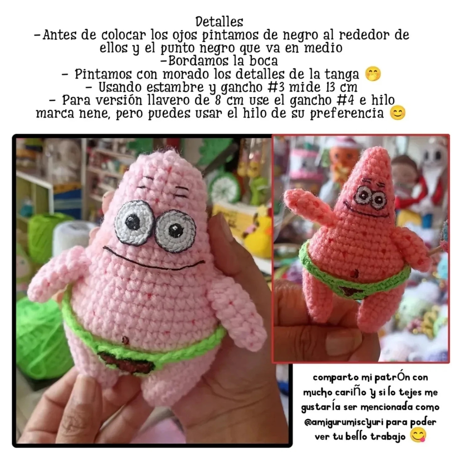 Patrón de amigurumi Patricio gratis