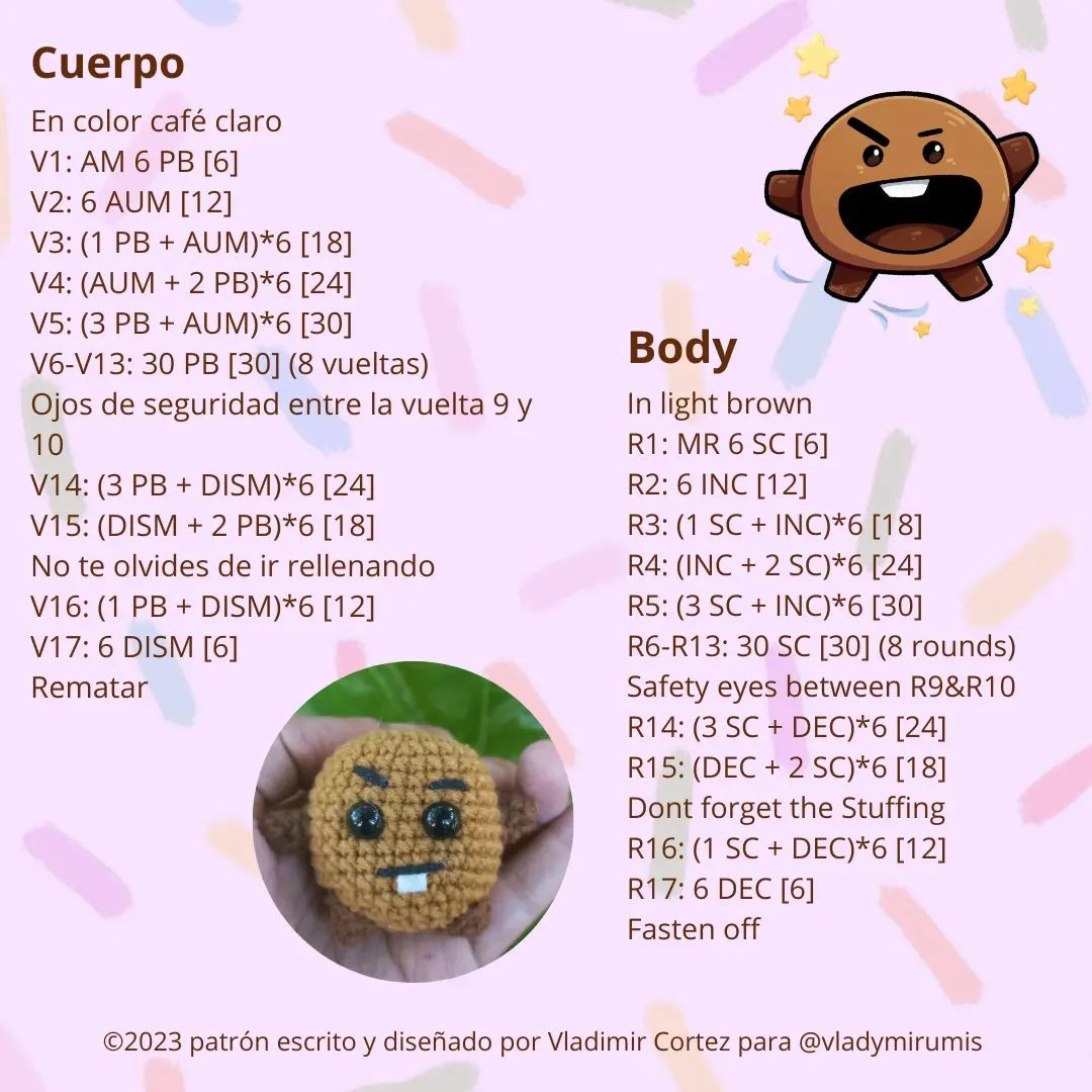 Patrón de amigurumi Shooky gratis