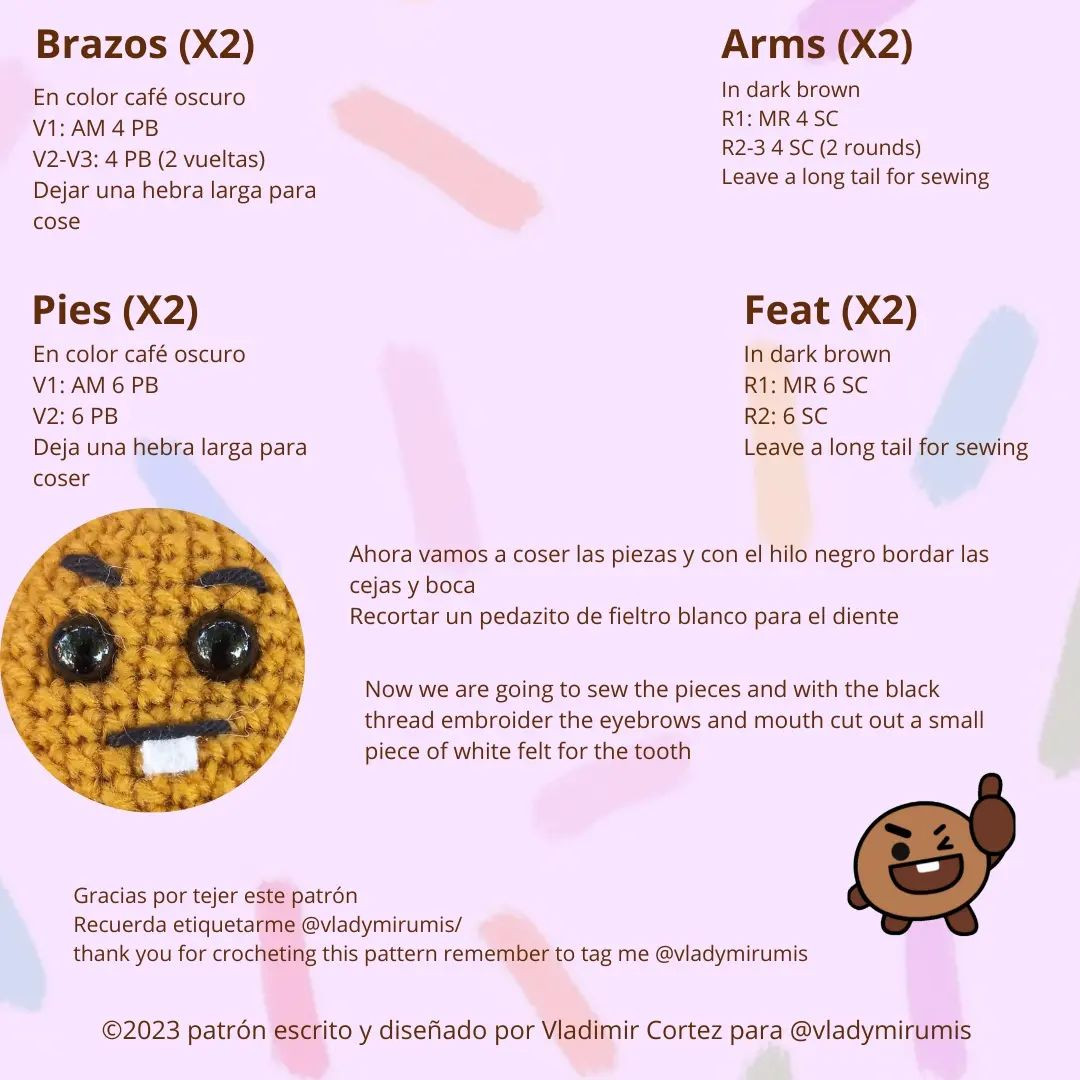 Patrón de amigurumi Shooky gratis