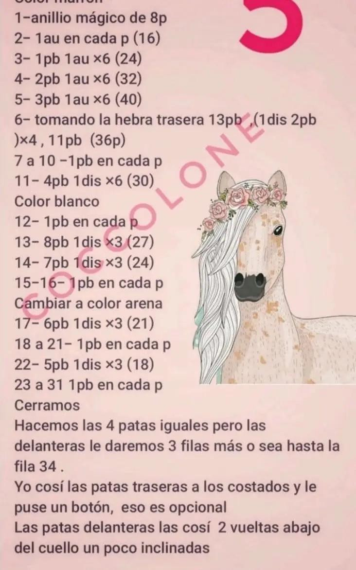 Patrón de amigurumi: tierno caballito a crochet