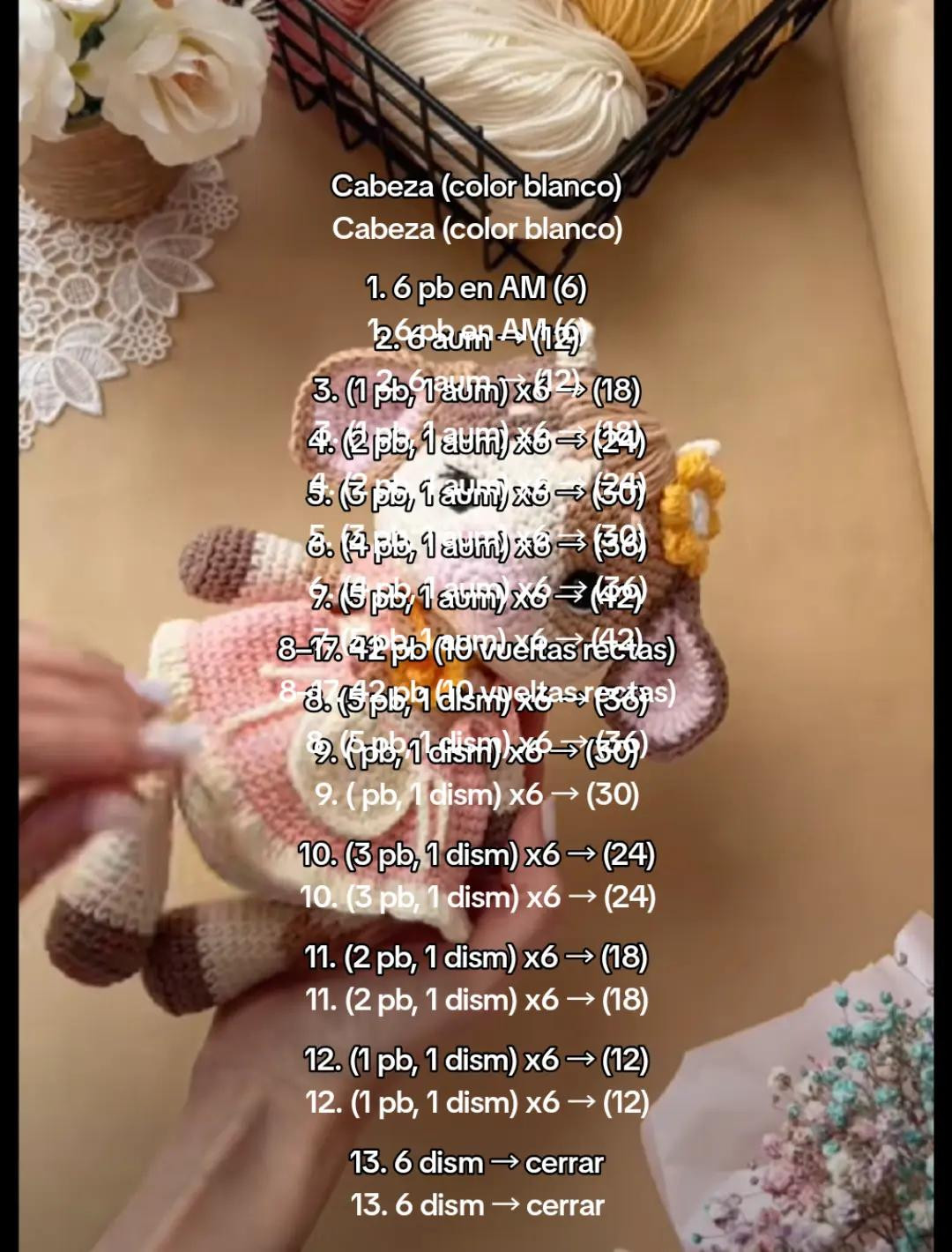 PATRÓN DE AMIGURUMI VACA PEQUEÑA: GUÍA DETALLADA Y FÁCIL DE SEGUIR