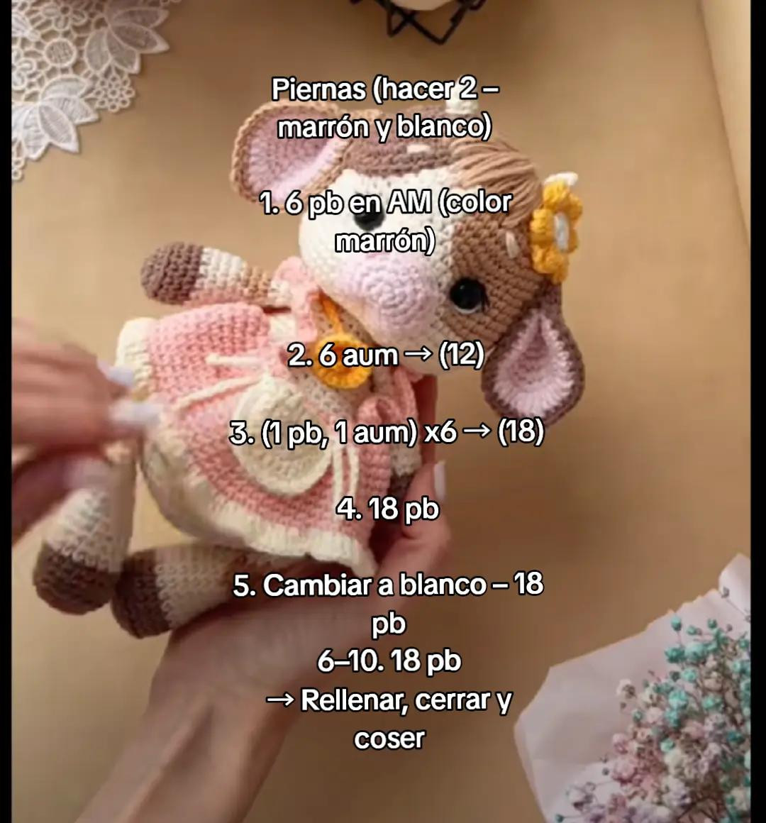PATRÓN DE AMIGURUMI VACA PEQUEÑA: GUÍA DETALLADA Y FÁCIL DE SEGUIR