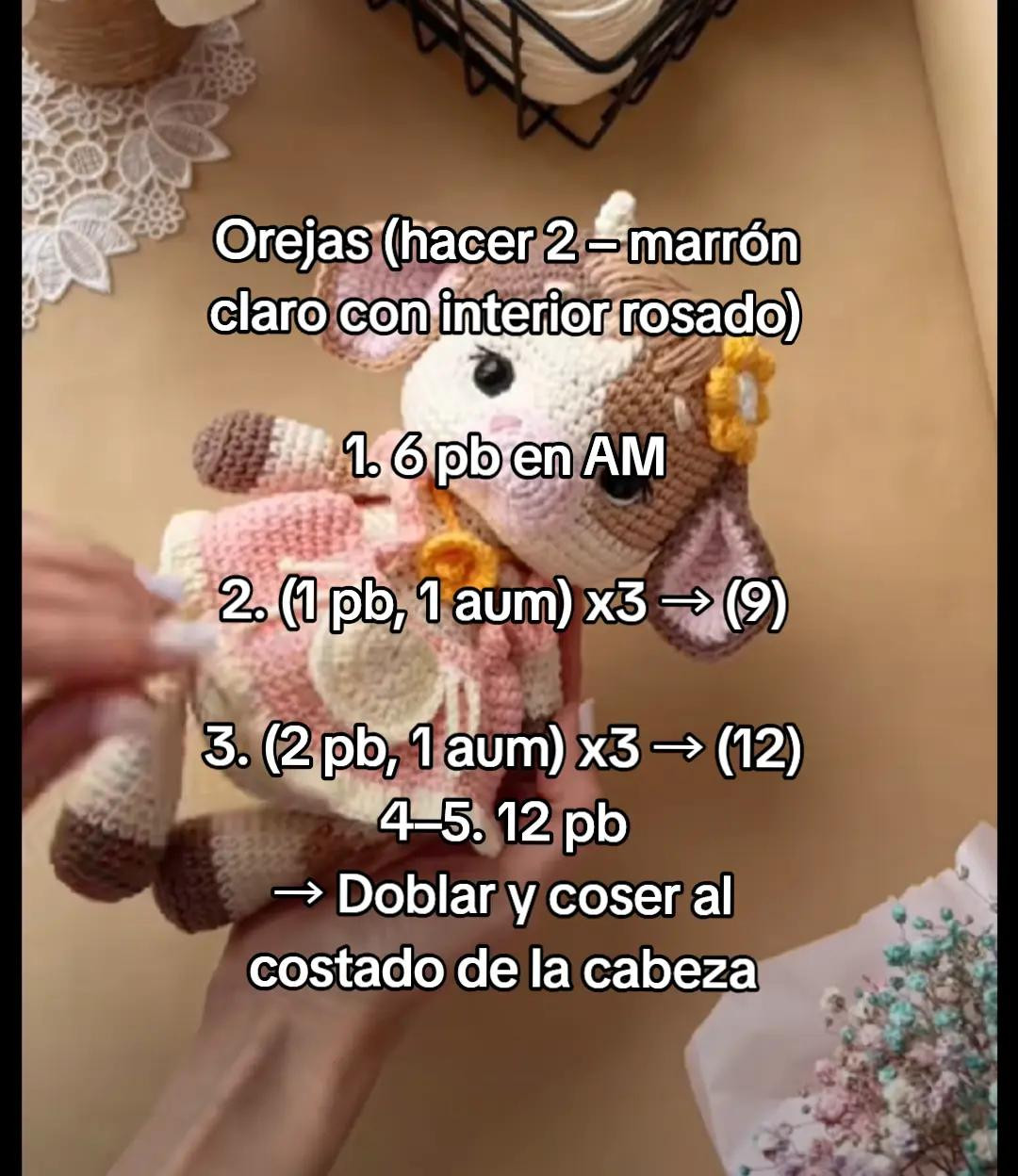 PATRÓN DE AMIGURUMI VACA PEQUEÑA: GUÍA DETALLADA Y FÁCIL DE SEGUIR