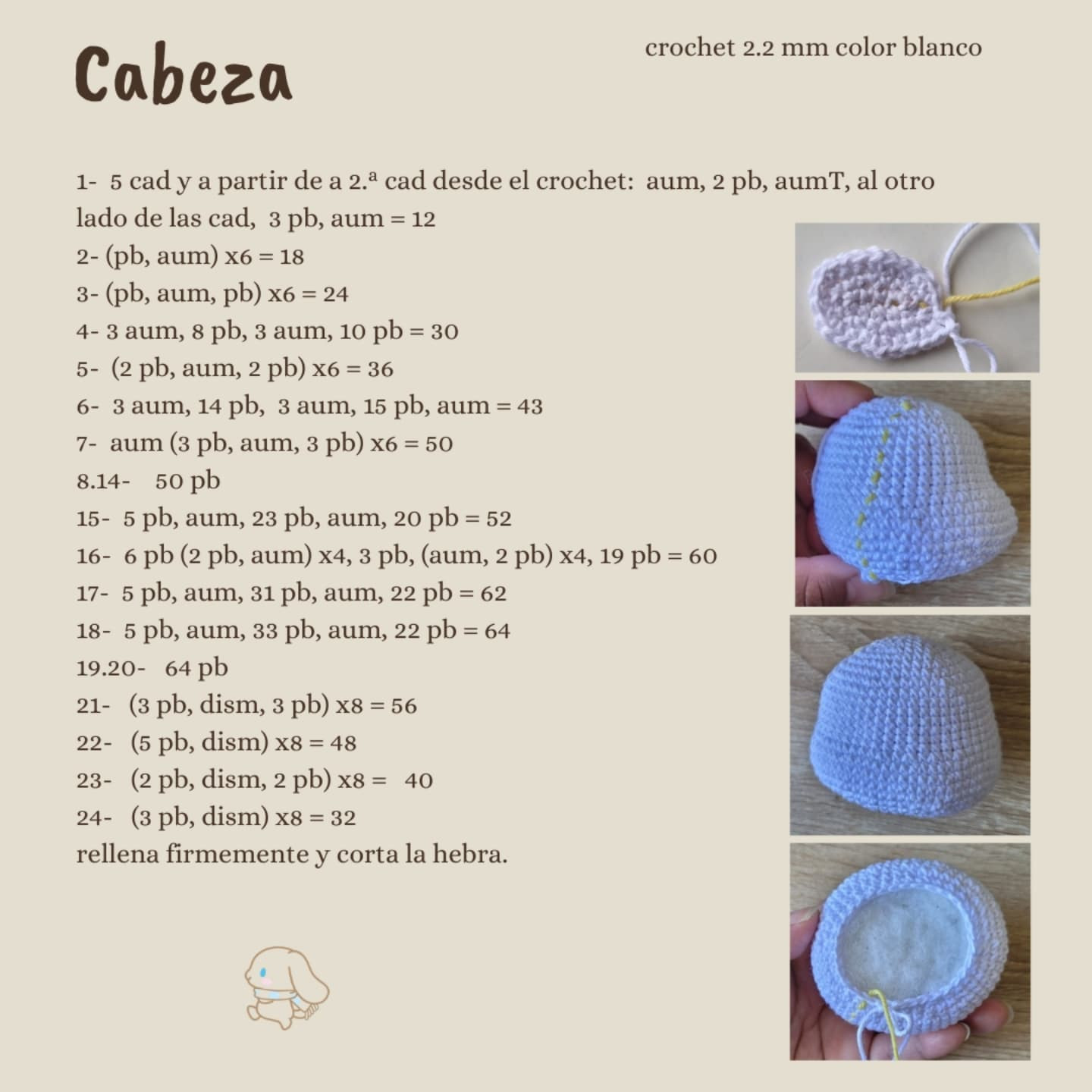 Patrón de Cinnamoroll navideño gratis