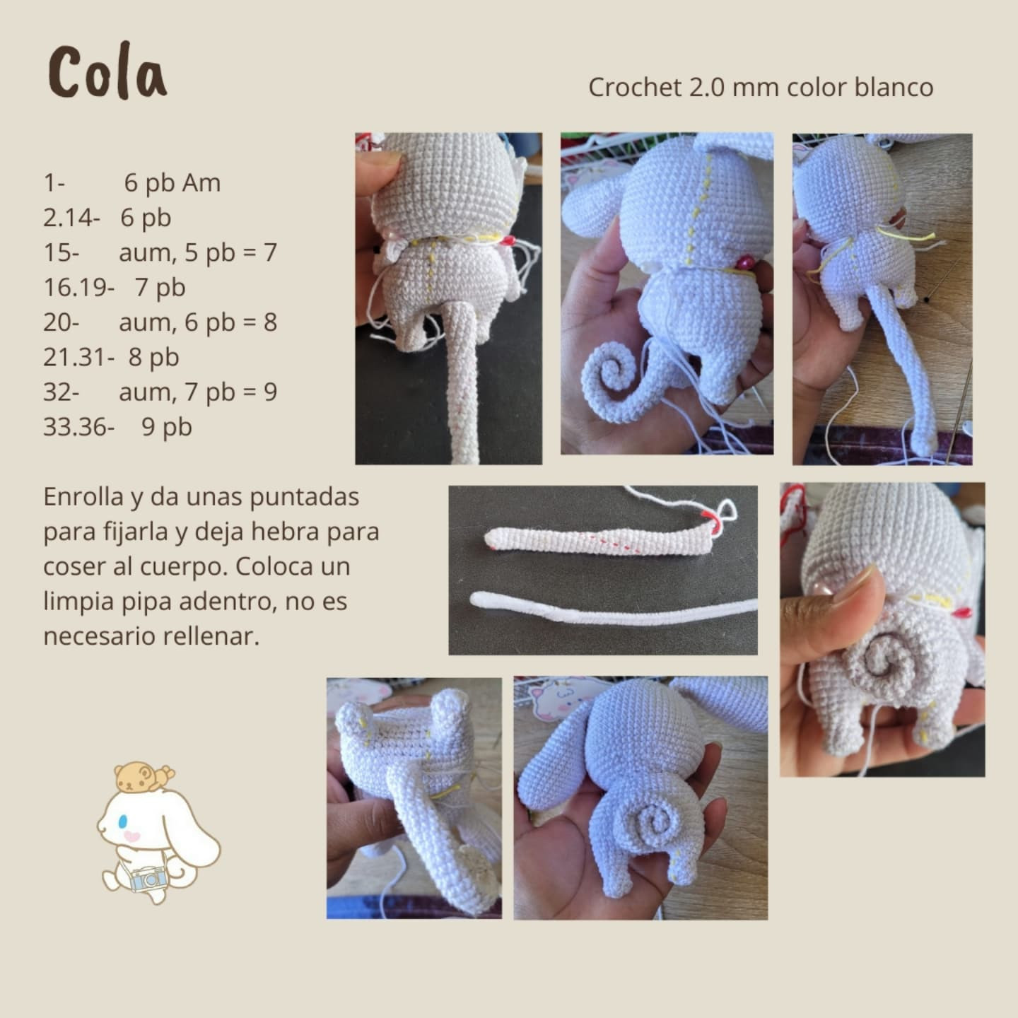 Patrón de Cinnamoroll navideño gratis