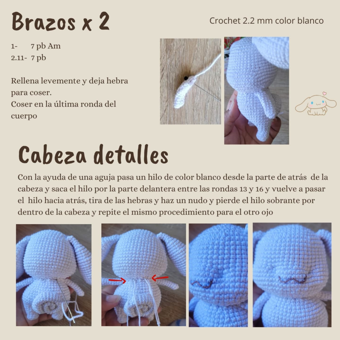 Patrón de Cinnamoroll navideño gratis