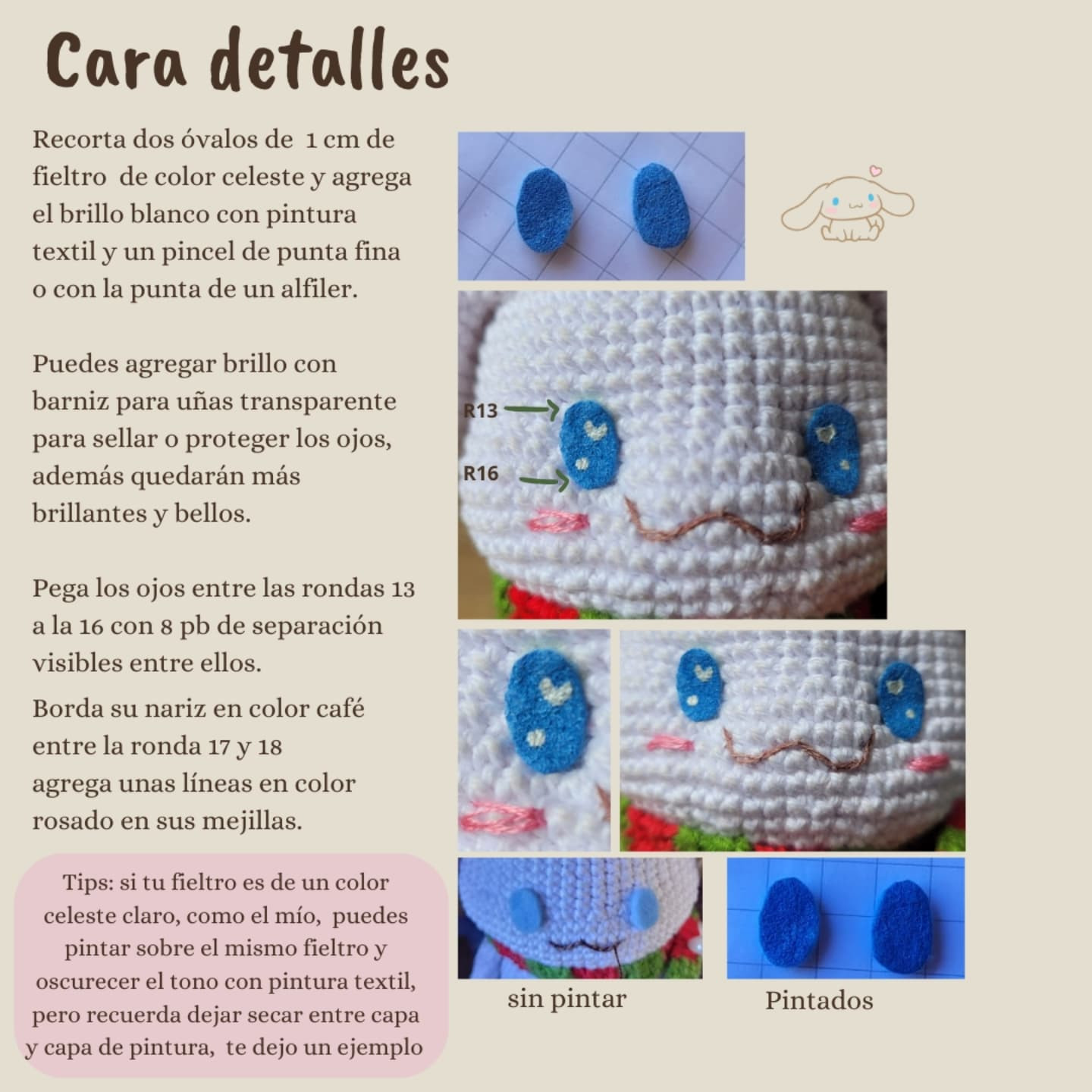 Patrón de Cinnamoroll navideño gratis
